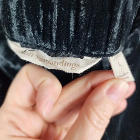 Soft Surroundings Pants Womens L Black High Waist Pull On Minimalist Lagenlook - Picture 4 of 9